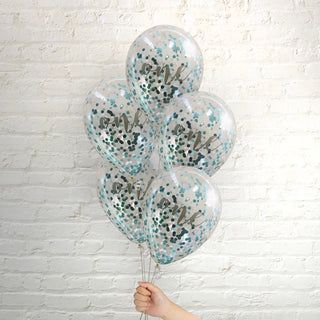 Pop Balloons | Blue One Confetti Balloons | 1st Birthday Party Supplies NZ