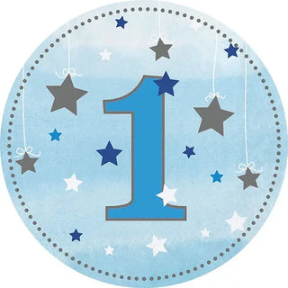 One Little Star Blue 1st Birthday Cake Image | Boy's 1st Birthday Party Supplies