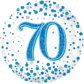 Oaktree | Sparkling Blue Fizz 70th Foil Balloon | 70th Birthday