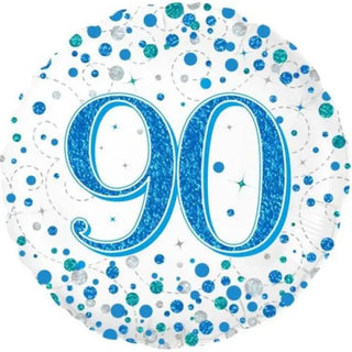 Oaktree | Sparkling Blue Fizz 90th Foil Balloon | 90th Birthday