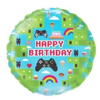 Oaktree | gaming controller holographic birthday foil balloon | gaming party supplies 