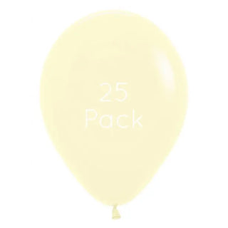Pastel Matte Yellow Balloons - 25 Pkt