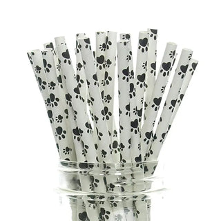 Paw Print Straws | Dog Party Supplies