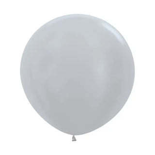 Giant Satin Pearl Silver Balloon - 60cm