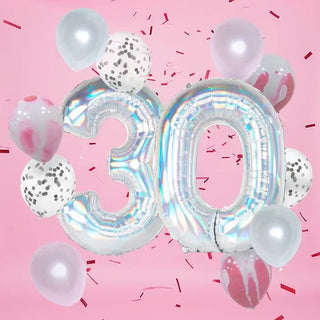 Pop Balloons | Pink 30th Birthday Balloon Pack | 30th Birthday Party Supplies