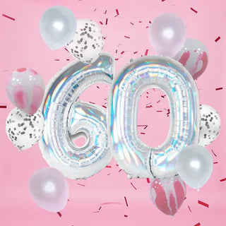 Pop Balloons | Pink 60th Birthday Balloon Pack | 60th Birthday Party Supplies