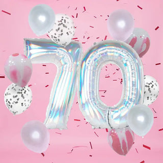 Pop Balloons | Pink 70th Birthday Balloon Pack | 70th Birthday Party Supplies