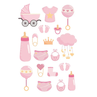 Girl Baby Shower Edible Icons | Baby Shower Cake Decorations