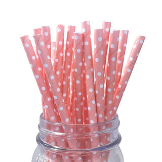 Pink Swiss Dot Paper Straws | Pink Party Supplies