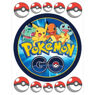 Pokemon Go Round Edible Cake Image | Pokemon Party Supplies Nz