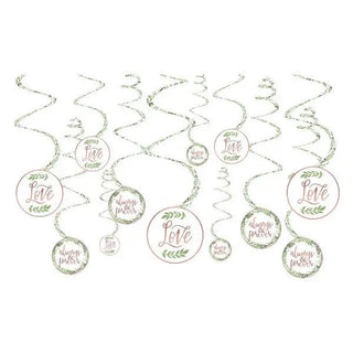 Love and Leaves Swirl Decorations | Bridal Shower Supplies