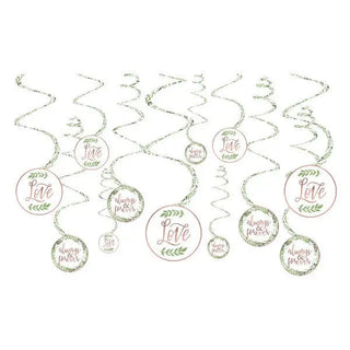 Love and Leaves Swirl Decorations | Bridal Shower Supplies