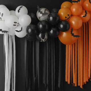 Ginger Ray | Ghosts & Pumpkins Balloon Arch Backdrop Kit | Halloween Decorations NZ