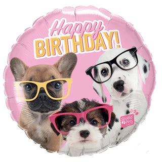 Puppies with Glasses Balloon | Dog Party Supplies