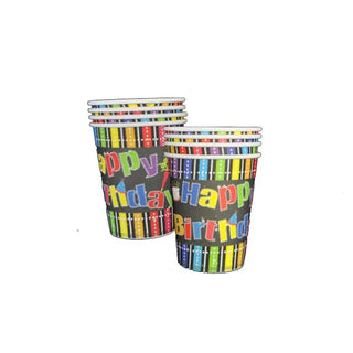 Rainbow Happy Birthday Cups | Rainbow Party Supplies NZ