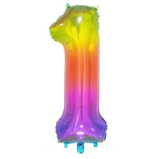 Giant Rainbow Number 1 Balloon | Rainbow Party Supplies