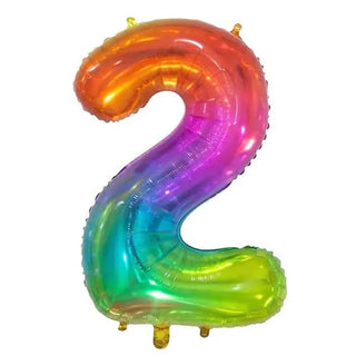 Giant Rainbow Number 2 Balloon | Rainbow Party Supplies