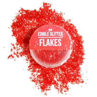 GoBake | Red Edible Glitter Flakes | Red Cake Decorations