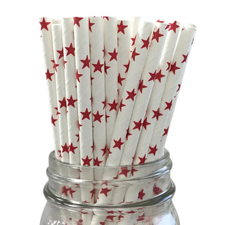 Red Star Paper Straws | Superhero Party Supplies NZ