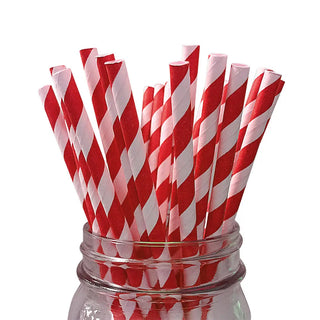 Red Striped Straws | Red Party Supplies