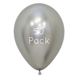 Sempertex | Reflex Silver Balloons 50 Pkt | Silver Party Supplies NZ