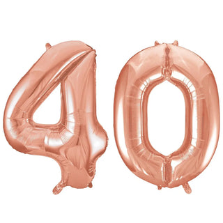 Meteor | giant number 40 rose gold balloon | 40th party supplies