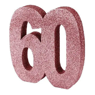 Parties & More | foam glitter number 60 rose gold centerpiece | 60th party supplies NZ