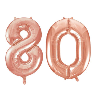 Meteor | giant number 80 rose gold foil balloon | 80th party supplies