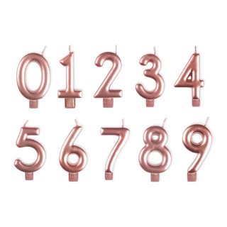 Rose Gold Number Candles | Rose Gold Party Supplies NZ