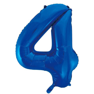 Party Choice | Giant blue number 4 foil balloon | Blue Party Supplies NZ