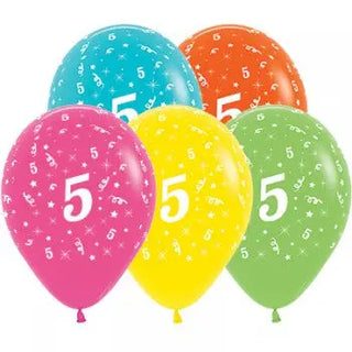 Sempertex | age 5 balloons | 5th birthday party supplies