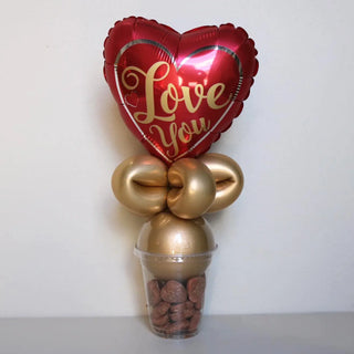 Love You Satin Heart Balloon Candy Cup