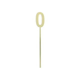 Small Gold Mirror Number Cake Topper - 0 CLEARANCE