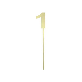 Small Gold Mirror Number Cake Topper - 1 CLEARANCE