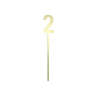 Small Gold Mirror Number Cake Topper - 2 CLEARANCE