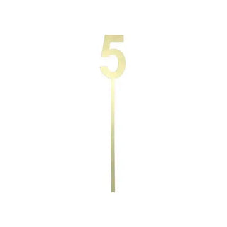 Small Gold Mirror Number Cake Topper - 5 CLEARANCE