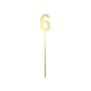 Small Gold Mirror Number Cake Topper - 6 CLEARANCE