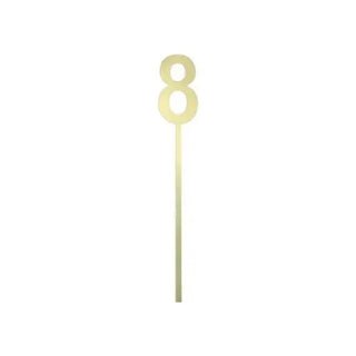 Small Gold Mirror Number Cake Topper - 8 CLEARANCE