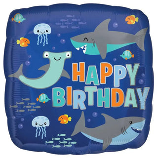 Happy Birthday Sharks Balloon | Shark Party Supplies