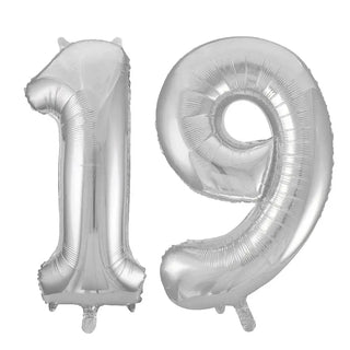 Meteor | Giant 19 silver balloon | 19th party supplies