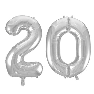 Meteor | Giant silver 20 balloon | 20th party supplies