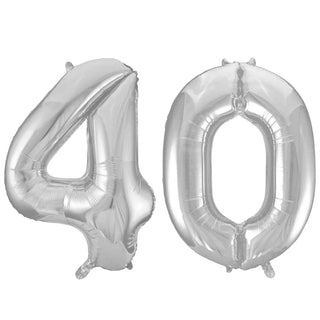 Meteor | Giant silver 40 balloon | 40th party supplies