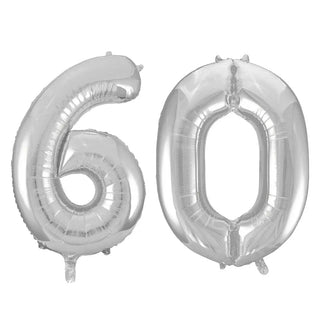 Meteor | Giant silver 60 balloon | 60th party supplies