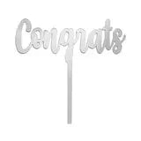 GoBake | Silver Acrylic Cake Topper | Congrats