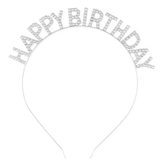 Silver Happy Birthday Headband | Silver Party Supplies NZ