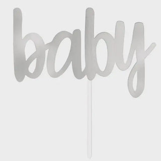 Unique | Silver foil babay cake topper | Baby shower party supplies