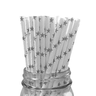 Silver Star Straws | Silver Party Supplies