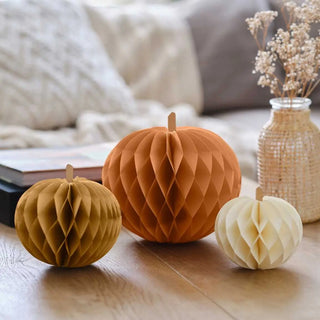Ginger Ray | Halloween Paper Honeycomb Pumpkins | Halloween Decorations NZ