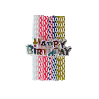Spiral Candle & Birthday Cake Topper Set | Birthday Party Supplies