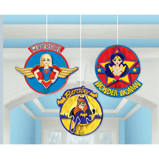 DC Super Hero Girls Honeycomb Decorations | Superhero Girls Party Supplies